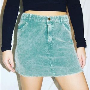 Green jean skirt